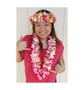 Silk Plumeria Lei and Haku